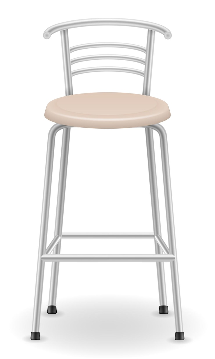 Vector ilustración de vector de taburete de silla de bar metálico aislado sobre fondo blanco