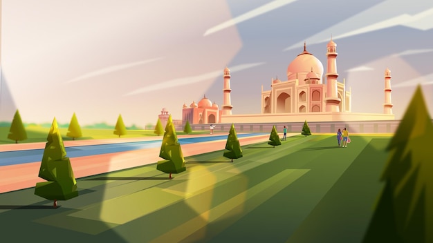 Vector ilustración de vector de taj mahal