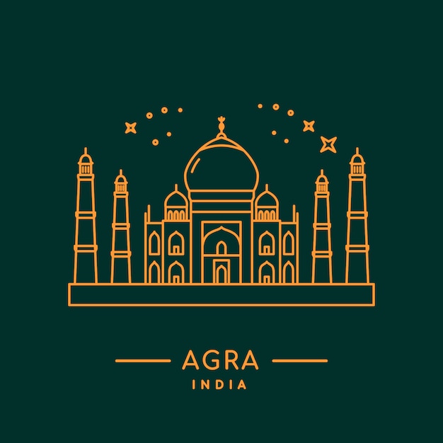Ilustración de vector de Taj Mahal.