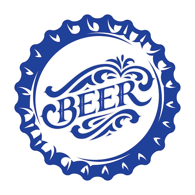 Ilustración de vector con tapa de botella de cerveza estilizada