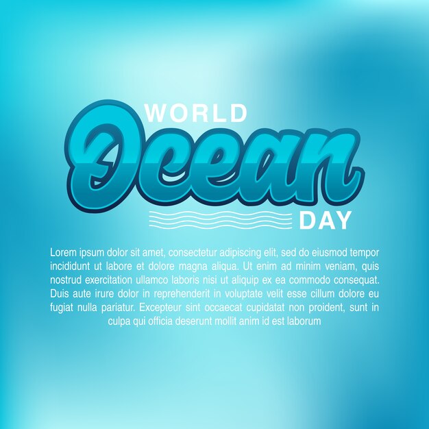 Ilustración de vector de tarjeta de día mundial de océanos