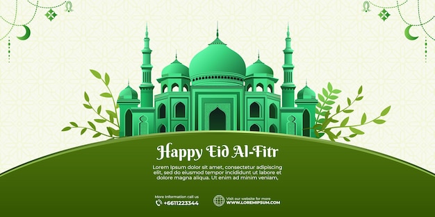 Ilustración de vector de tarjeta de felicitación feliz eid al fitr