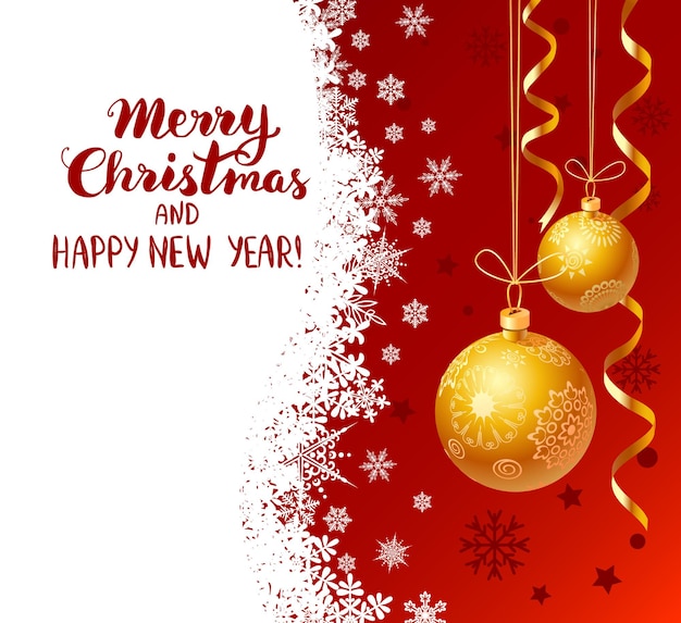 Vector ilustración de vector de tarjeta de felicitación de feliz navidad y próspero año nuevo