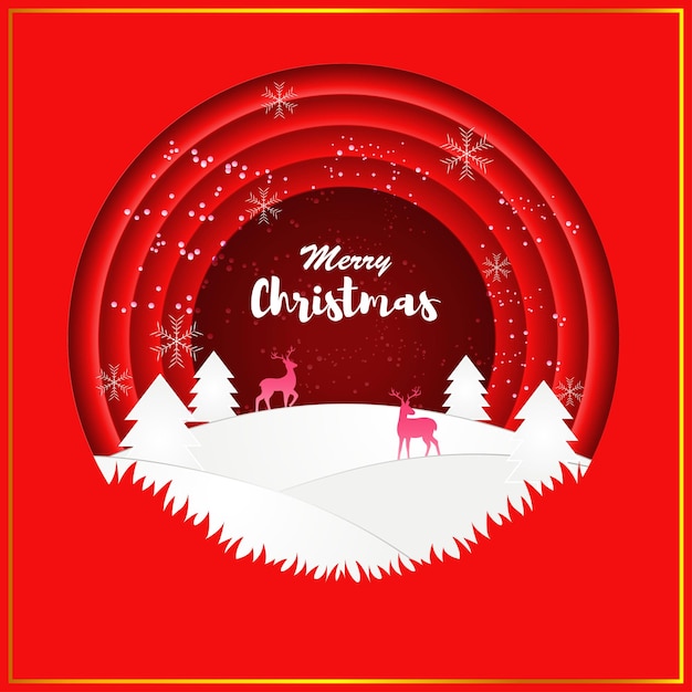 Ilustración de vector de tarjeta de felicitación de feliz Navidad