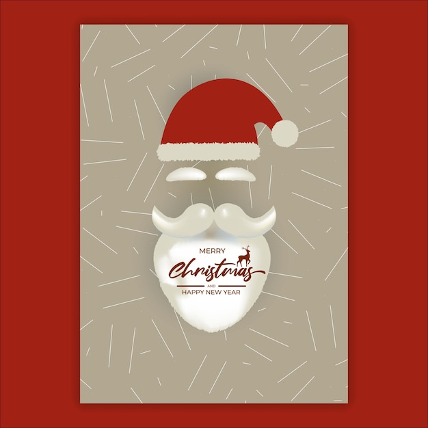 Ilustración de vector de tarjeta de felicitación de feliz navidad