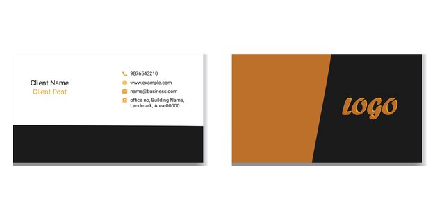 ilustración de vector de tarjeta de visita plana o mínima simple