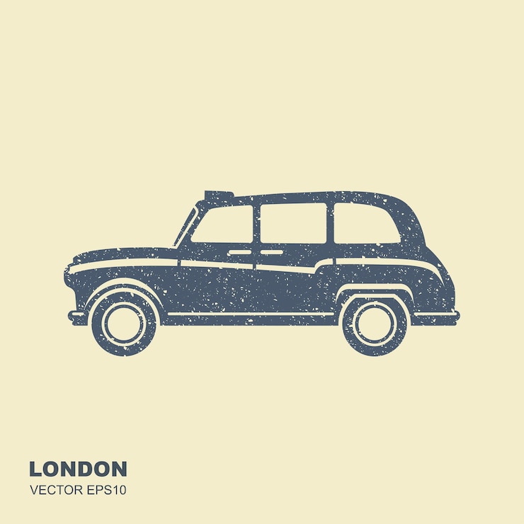 Vector ilustración de vector de taxi de coche de londres icono plano