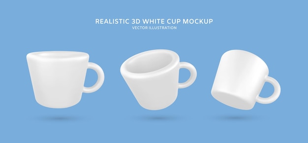 Ilustración de vector de taza de café 3d realista