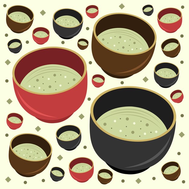 Ilustración de vector de té verde matcha