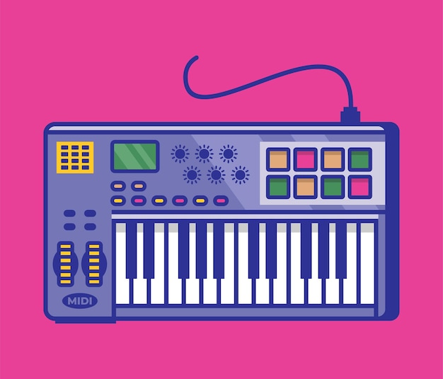 Ilustración de vector de teclado midi