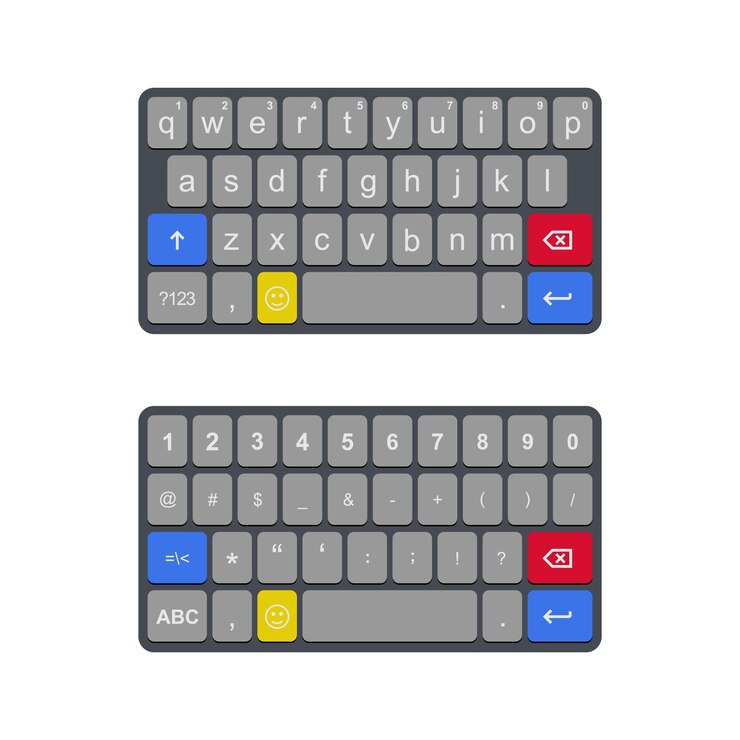Vector ilustración de vector de teclado virtual concepto de teclado virtual qwerty para ui ux