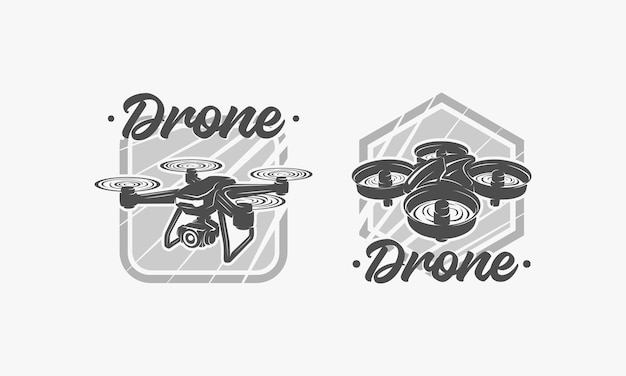 Ilustración de vector de tecnología Drone Logotipo de Drone Vector emblema