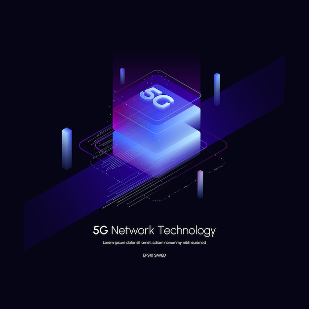 Ilustración de vector de tecnología inalámbrica de red 5G