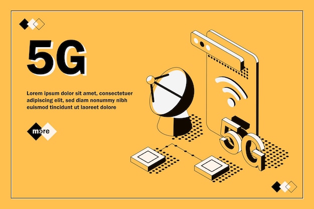 Vector ilustración de vector de tecnología inalámbrica de red 5g