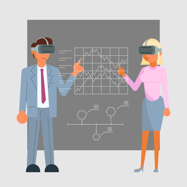 Ilustración de vector de tecnología de realidad virtual