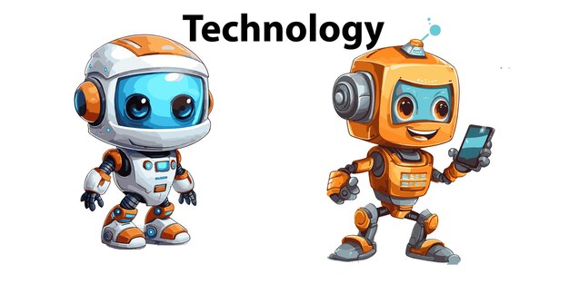 Ilustración de vector de tecnología robot mascota