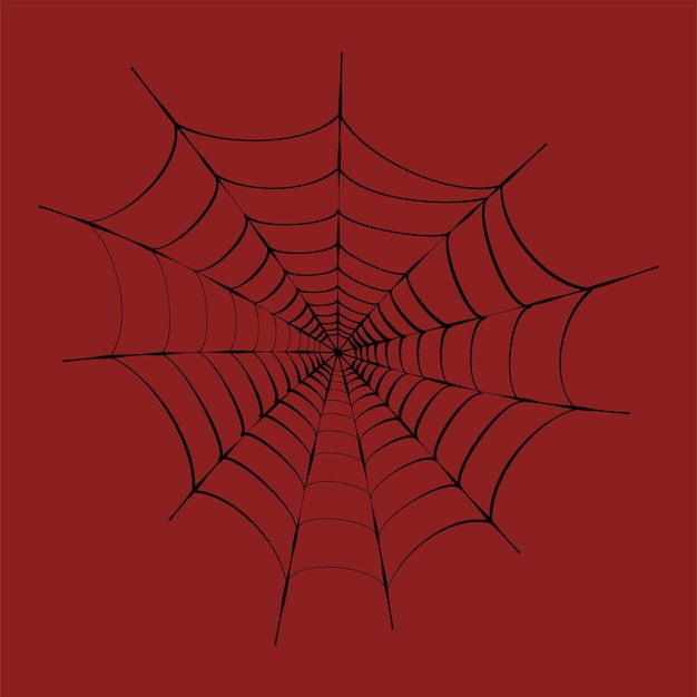 Vector ilustración de vector de tela de araña. decoración de halloween con telaraña. gráfico de contorno de telaraña