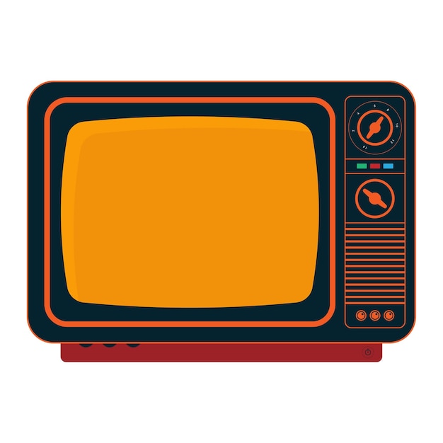 Ilustración de vector de televisor retro