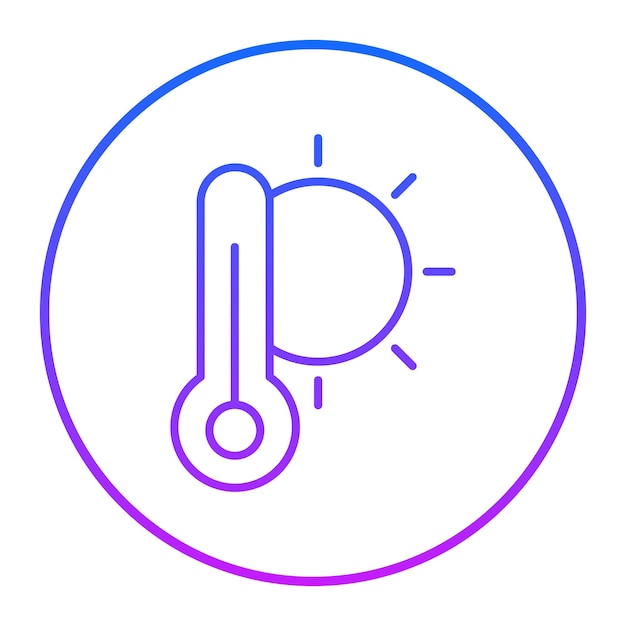 Ilustración del vector de temperatura caliente