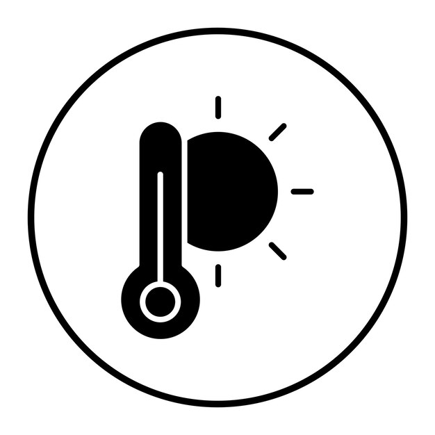 Ilustración del vector de temperatura caliente