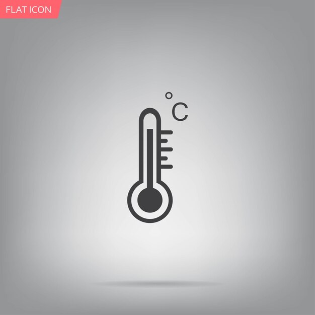 Ilustración de vector de termómetro sobre un fondo gris Eps 10
