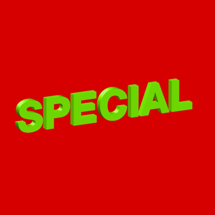 Vector ilustración de vector de texto 3d verde rojo especial