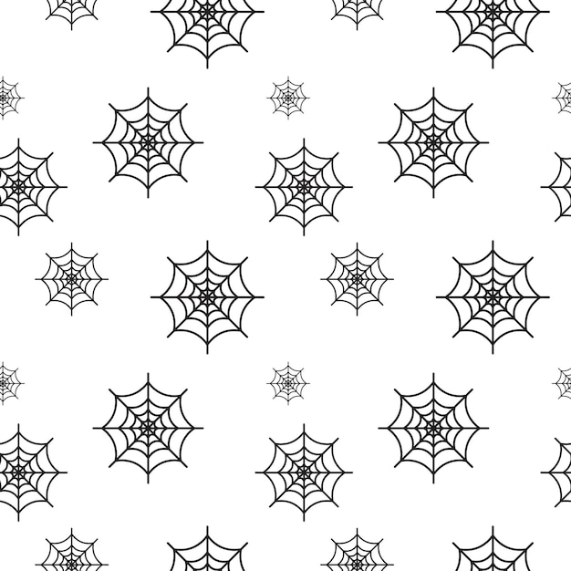 Ilustración de vector de textura de telaraña negra sobre fondo de color blanco Plantilla de diseño de patrón Seamles