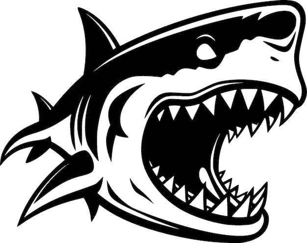 Ilustración de Vector de tiburón blanco y negro