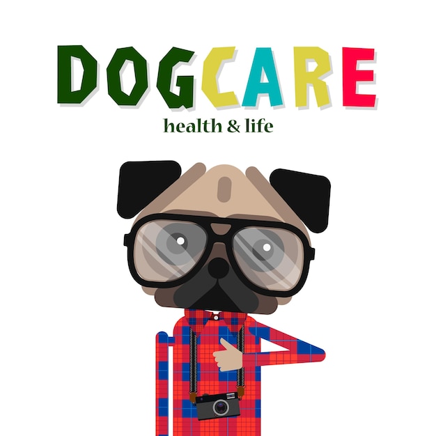 Ilustración de vector de tienda de perros de diseño de concepto de cuidado de perros