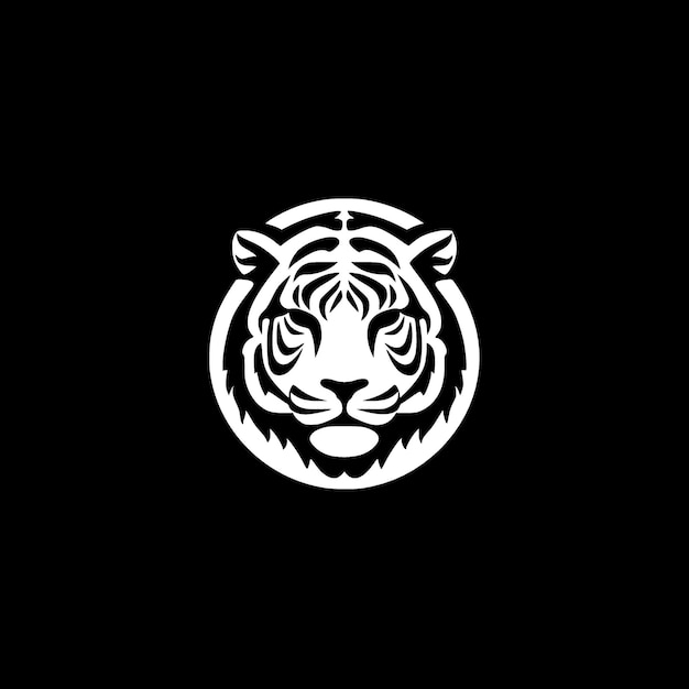 Ilustración de Vector de tigre blanco y negro