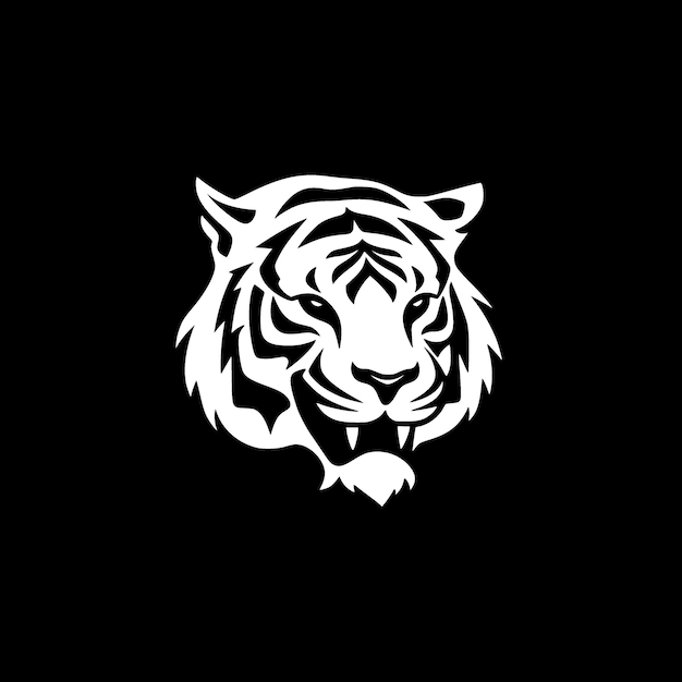 Ilustración de Vector de tigre blanco y negro