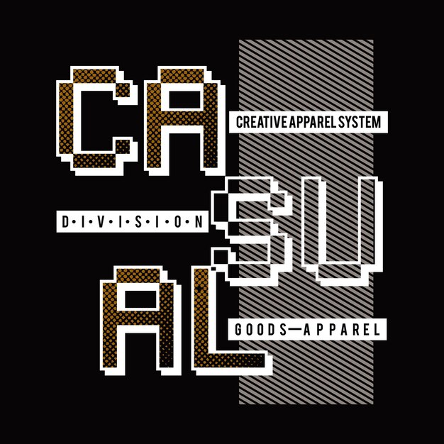 Ilustración de vector de tipografía de diseño casual