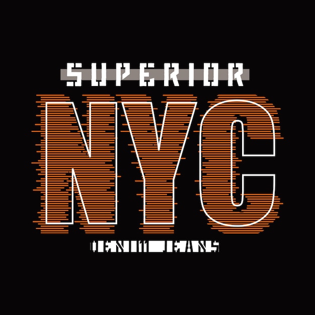 Ilustración de vector de tipografía de diseño de nueva york superior