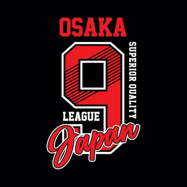 Ilustración de vector de tipografía de japón de osaka para vector premium de camiseta estampada