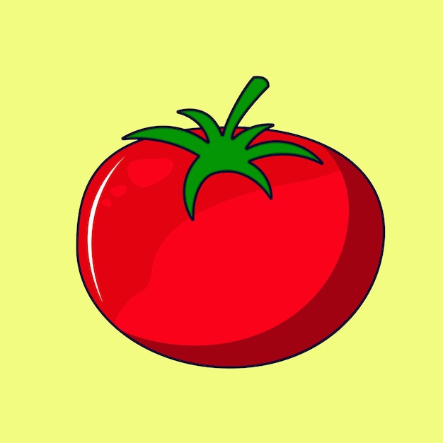 Ilustración de vector de tomate rojo diseño frutas n verduras alimentos naturales saludables vector aislado
