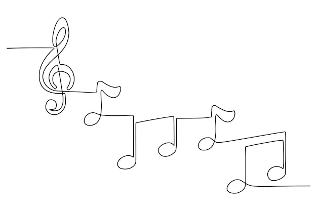 Ilustración de vector de tono de instrumento musical de tono de línea continua