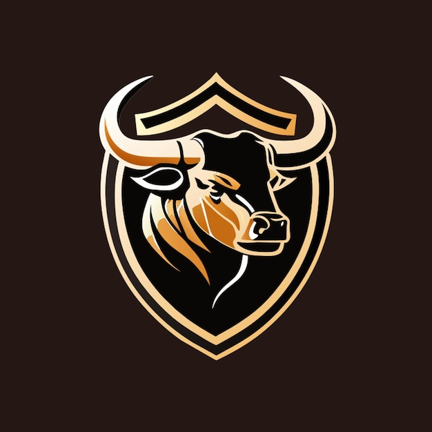 Ilustración de vector de toro con logotipo de bistec