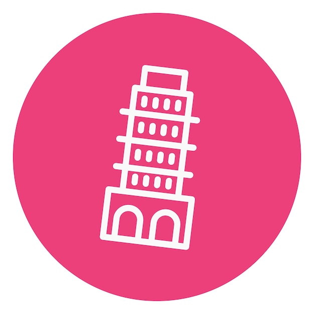Ilustración del vector de la torre inclinada