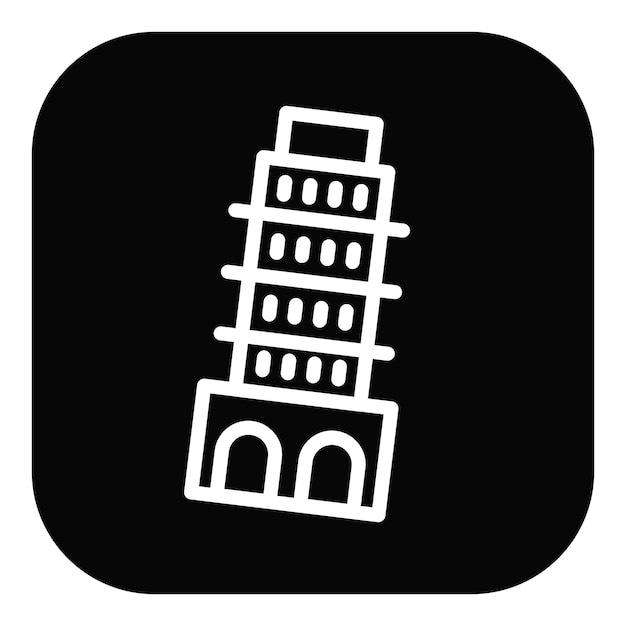 Ilustración del vector de la torre inclinada