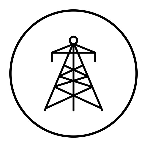 Ilustración del vector de la torre de transmisión
