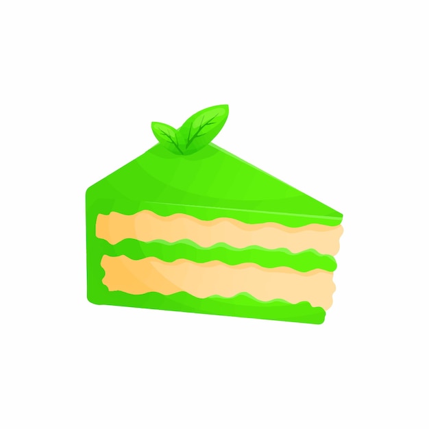 Ilustración Vector Tortas Matcha Estilo Colorido
