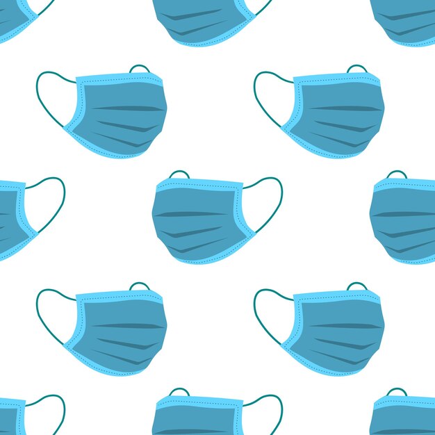 Ilustración de vector transparente con máscaras médicas sobre un fondo blanco. Protección contra bacterias. Protección facial. EPS