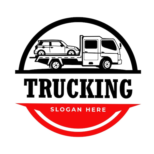 Ilustración de vector de transporte de logotipo de camión de remolque