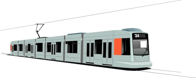 Ilustración del vector del tranvía para el transporte urbano