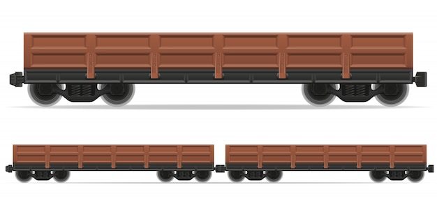 Vector ilustración de vector de tren de carro de ferrocarril