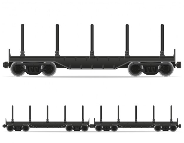 Ilustración de vector de tren de carro de ferrocarril