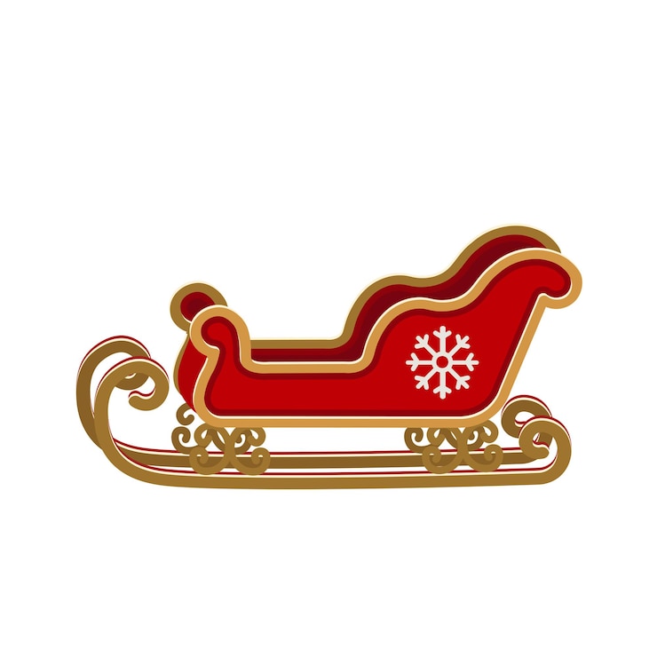 Vector ilustración de vector de trineo de navidad santa claus aislado sobre fondo blanco.