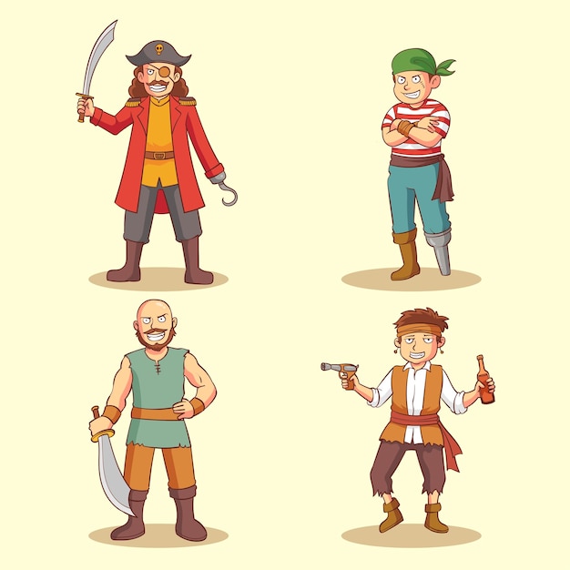 Vector ilustración de vector de tripulación pirata 1