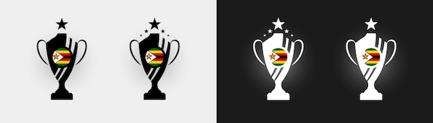 Ilustración de vector de trofeo de bandera de Zimbabue