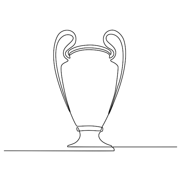 Ilustración de vector de trofeo de campeón de dibujo de línea continua